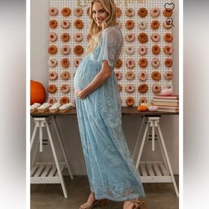 NEW! Blue lace maternity dress PinkBlush photoshoot baby shower